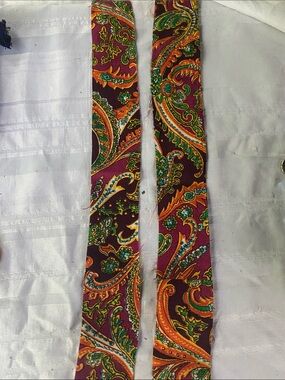 Multicolor Paisley Drop Earrings — Vibrant Purple & Orange
